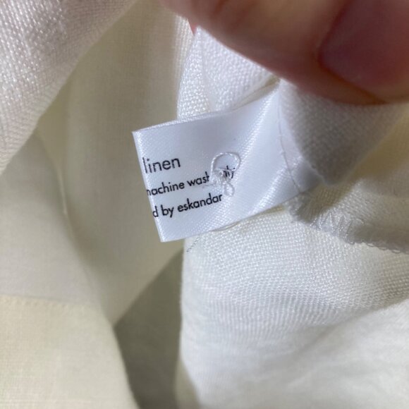 Womens Eskandar Bergdorf Goodman Asymmetrical Wrap Linen Maxi Skirt White 6/8 NW - Picture 10 of 15